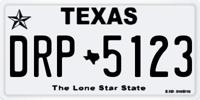 TX license plate DRP5123