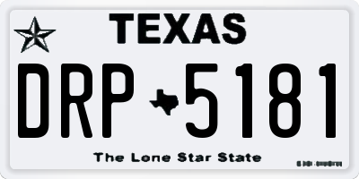 TX license plate DRP5181