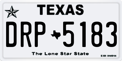 TX license plate DRP5183