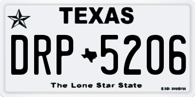 TX license plate DRP5206