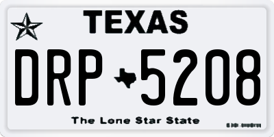 TX license plate DRP5208