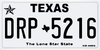 TX license plate DRP5216