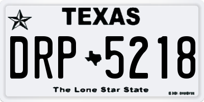 TX license plate DRP5218