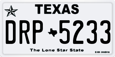 TX license plate DRP5233
