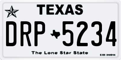TX license plate DRP5234