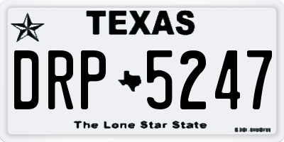 TX license plate DRP5247
