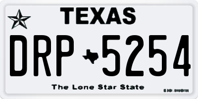 TX license plate DRP5254