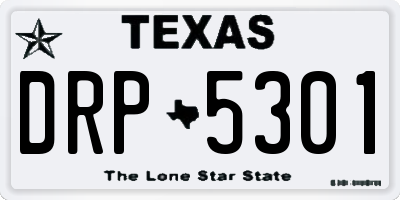TX license plate DRP5301
