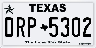 TX license plate DRP5302