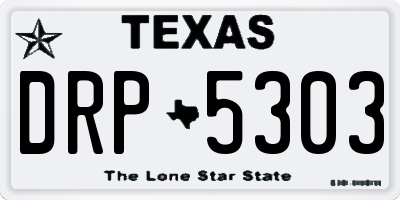 TX license plate DRP5303