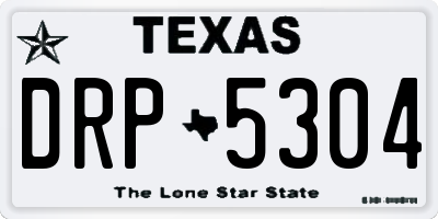 TX license plate DRP5304