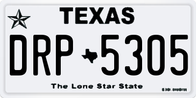 TX license plate DRP5305