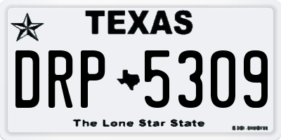 TX license plate DRP5309