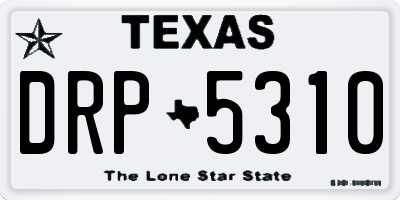TX license plate DRP5310