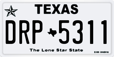 TX license plate DRP5311