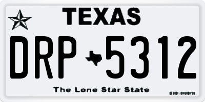 TX license plate DRP5312