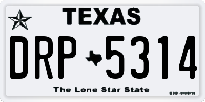 TX license plate DRP5314