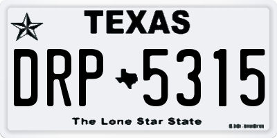 TX license plate DRP5315