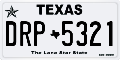 TX license plate DRP5321