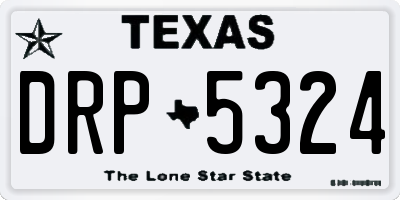 TX license plate DRP5324