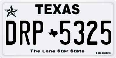 TX license plate DRP5325