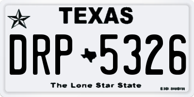 TX license plate DRP5326