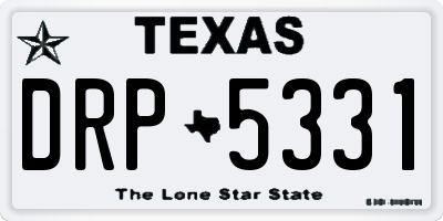 TX license plate DRP5331