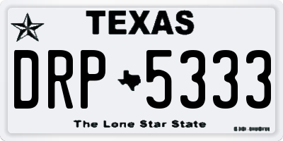 TX license plate DRP5333