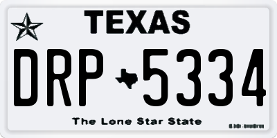 TX license plate DRP5334