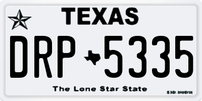 TX license plate DRP5335