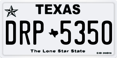 TX license plate DRP5350
