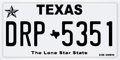 TX license plate DRP5351