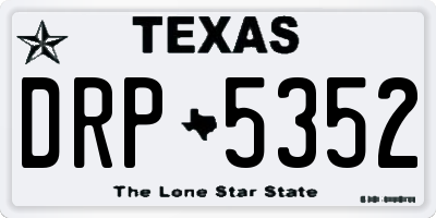 TX license plate DRP5352