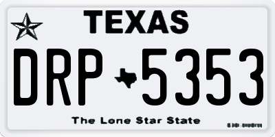 TX license plate DRP5353