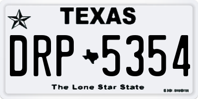 TX license plate DRP5354