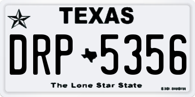 TX license plate DRP5356