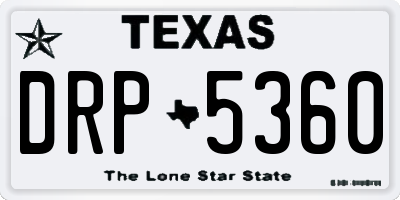 TX license plate DRP5360