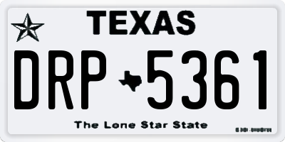 TX license plate DRP5361