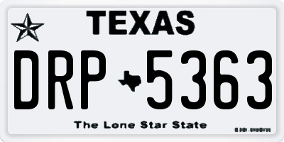 TX license plate DRP5363