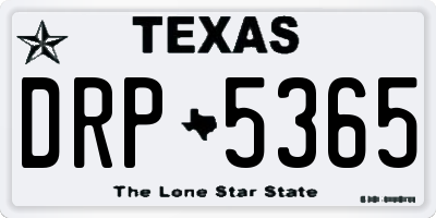 TX license plate DRP5365