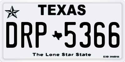 TX license plate DRP5366