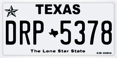 TX license plate DRP5378