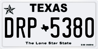 TX license plate DRP5380
