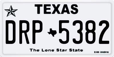 TX license plate DRP5382