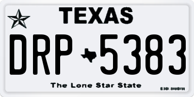 TX license plate DRP5383