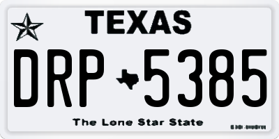 TX license plate DRP5385
