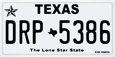 TX license plate DRP5386