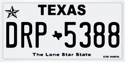 TX license plate DRP5388