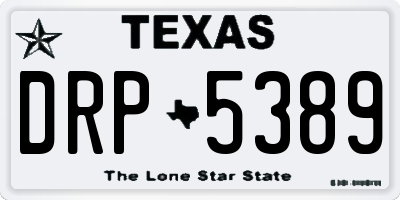 TX license plate DRP5389