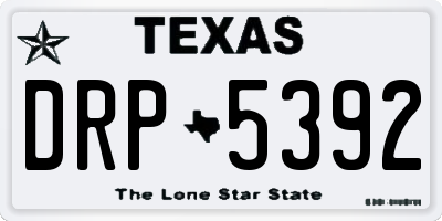 TX license plate DRP5392